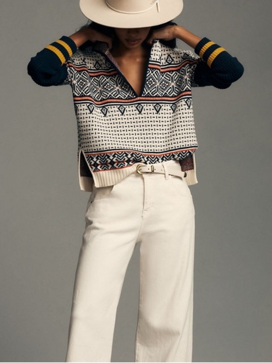 Maeve Sweaters - Maeve Anthropologie Fair Isle Mock Neck Sweater Multicolor Knit Pullover Sz S